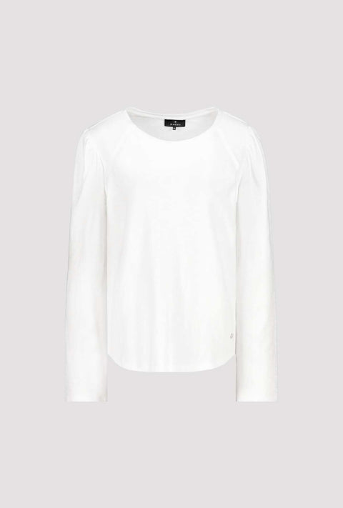 MONARI - Off White Long Sleeve Round Neck T-Shirt - 408361