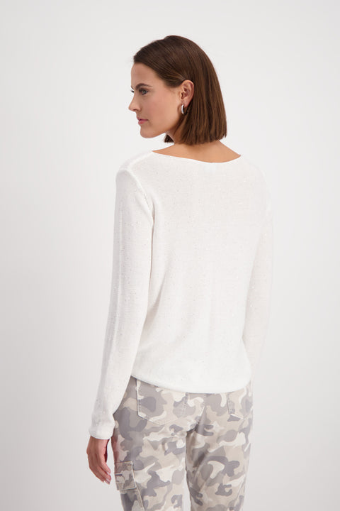 MONARI - Off White Round Neck Pullover - 408423