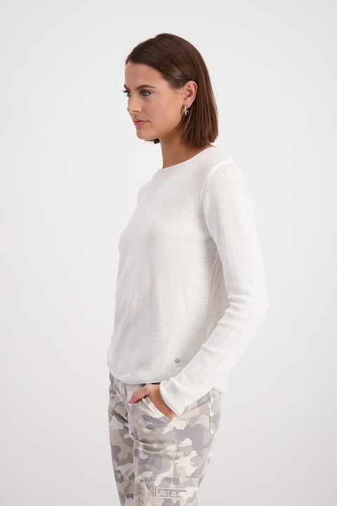 MONARI - Off White Round Neck Pullover - 408423