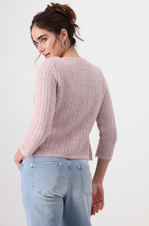 MONARI - Pink Smoothie Round Neck Jacket - 408482