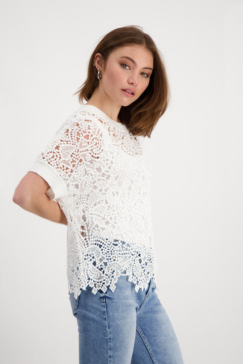 MONARI - White Lace Sweater - 408895