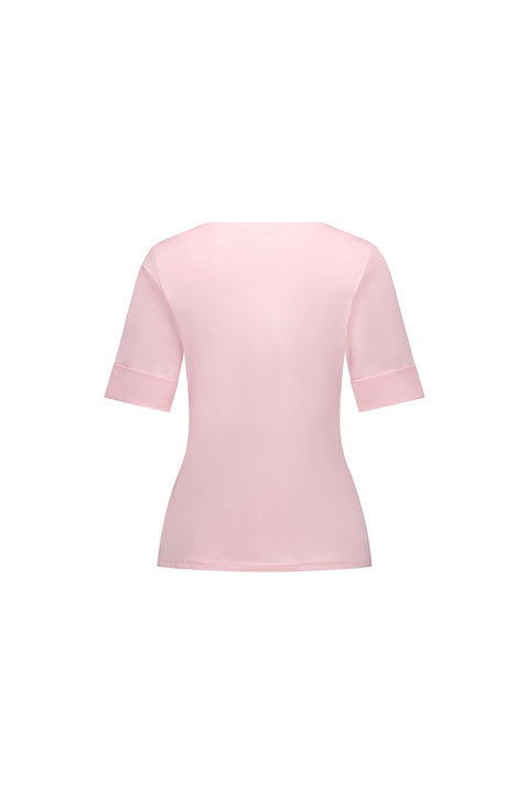 VASSALLI - Light Pink Boat Neck Top - 4262