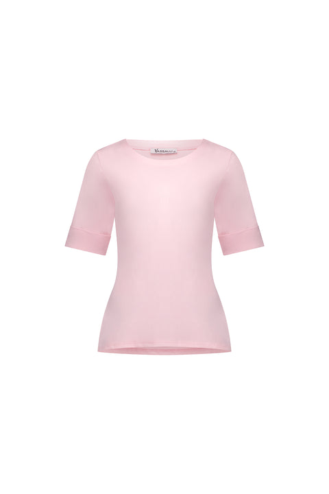 VASSALLI - Light Pink Boat Neck Top - 4262