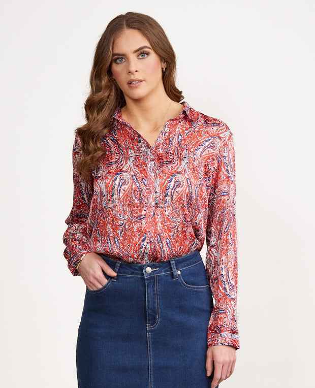 VASSALLI - Blaze Long Sleeve Shirt with Button Placket Back - 4308