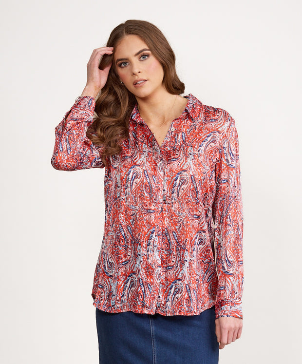 VASSALLI - Blaze Long Sleeve Shirt with Button Placket Back - 4308