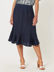 GORDON SMITH - Navy Piccolo Flute Hem Skirt - 43856