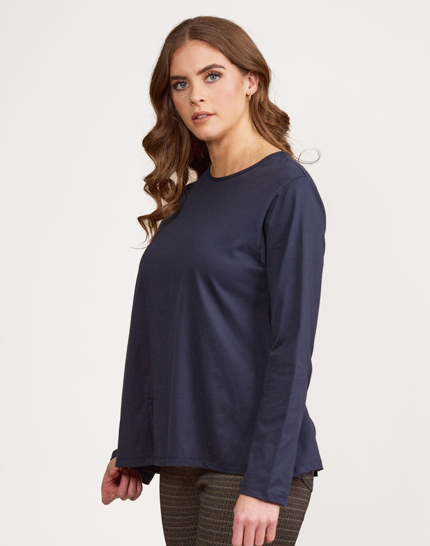 VASSALLI - Ink Swing Top with Off Centre Split Detail - 4477