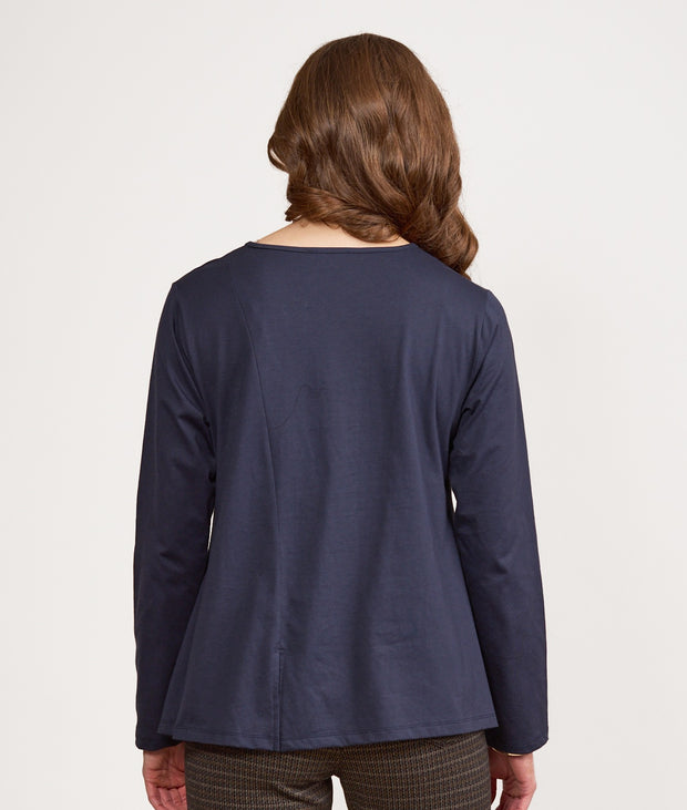 VASSALLI - Ink Swing Top with Off Centre Split Detail - 4477