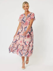 GORDON SMITH - Coral Newport Printed Dress - 46014