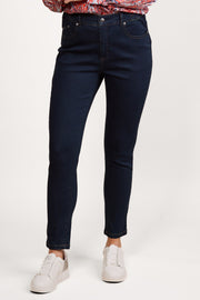 VASSALLI - Indigo Denim Skinny Ankle Grazer, Slim Hip & Thigh Jean with Side Elastic - 5009
