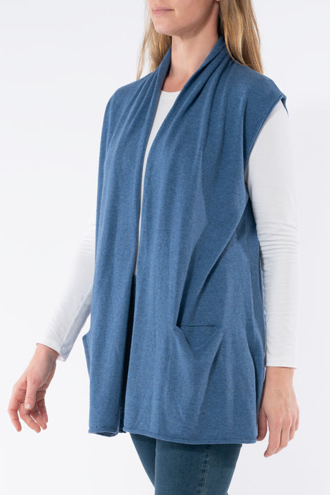 JUMP - Long Line Shawl Vest - 56611014