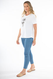 JUMP - White Beaded Palm Tee - 57612004A