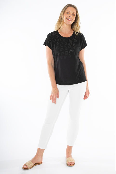 JUMP - Black Animal Stud Tee - 57612025A