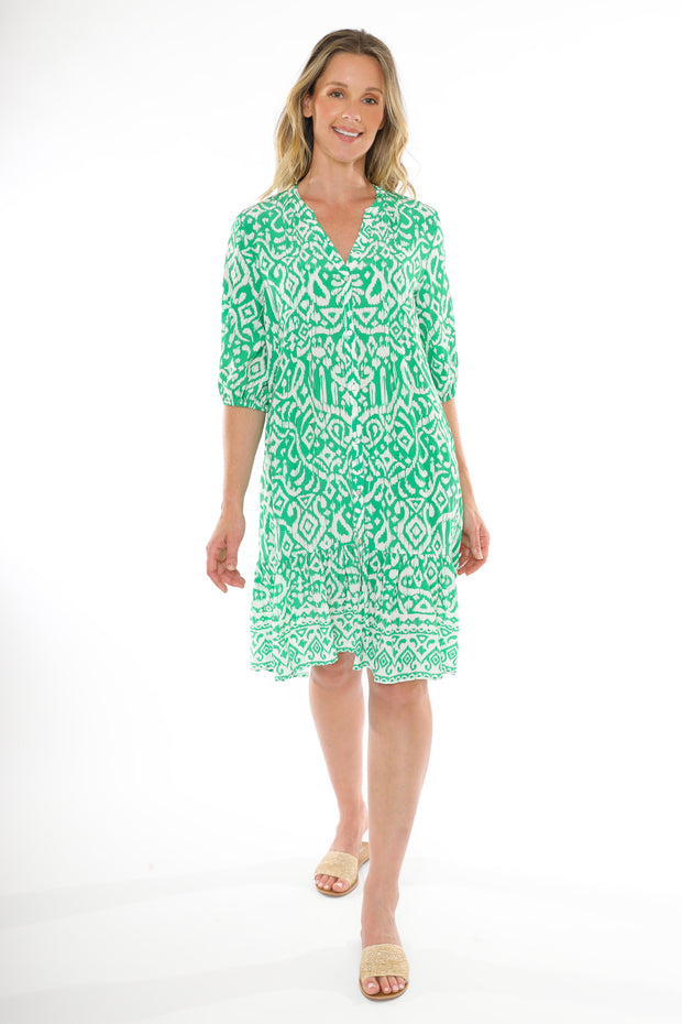 JUMP - Green Sketch Ikat Dress - 576J5215A