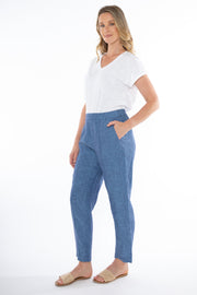 JUMP - Chambray 7/8 Linen Pant - 576J7077A