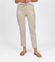 VASSALLI - Stone Ankle Grazer Slim Leg Elastic Waist Pant - 5791