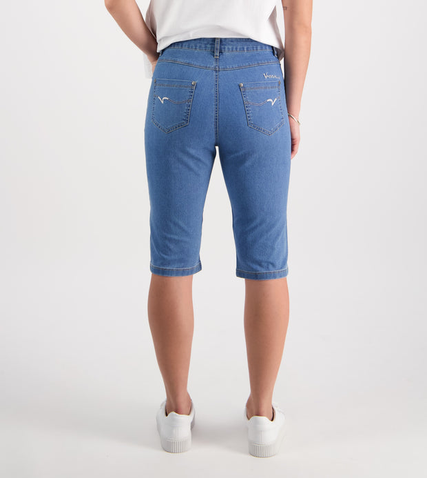 VASSALLI - Light Denim Slim Contrast Stitch Short - 5804CS