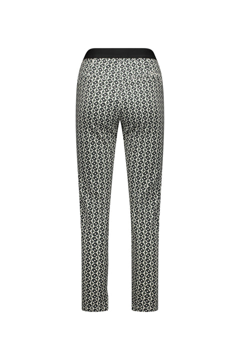 VASSALLI - Vault Skinny Leg Ankle Grazer Printed Pant with Elastic Back Waist - 5899A