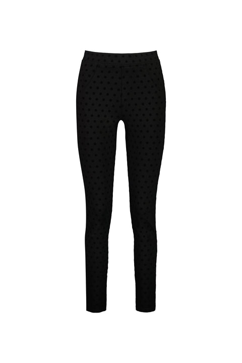 VASSALLI - Black Skinny Leg Ankle Grazer Printed Ponti Pull On - 5903