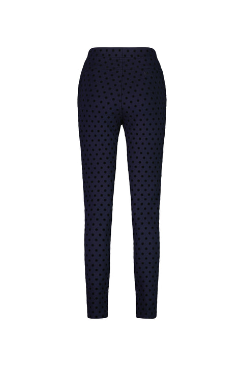 VASSALLI - Navy Skinny Leg Ankle Grazer Printed Ponti Pull On - 5903