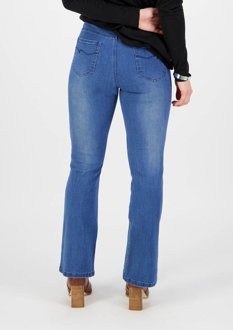 VASSALLI - Blue Denim Bootleg Full Length Jean - 5955