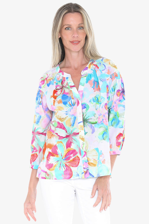 JUMP - Multi Hibiscus Haze Shirt - 596J3040A