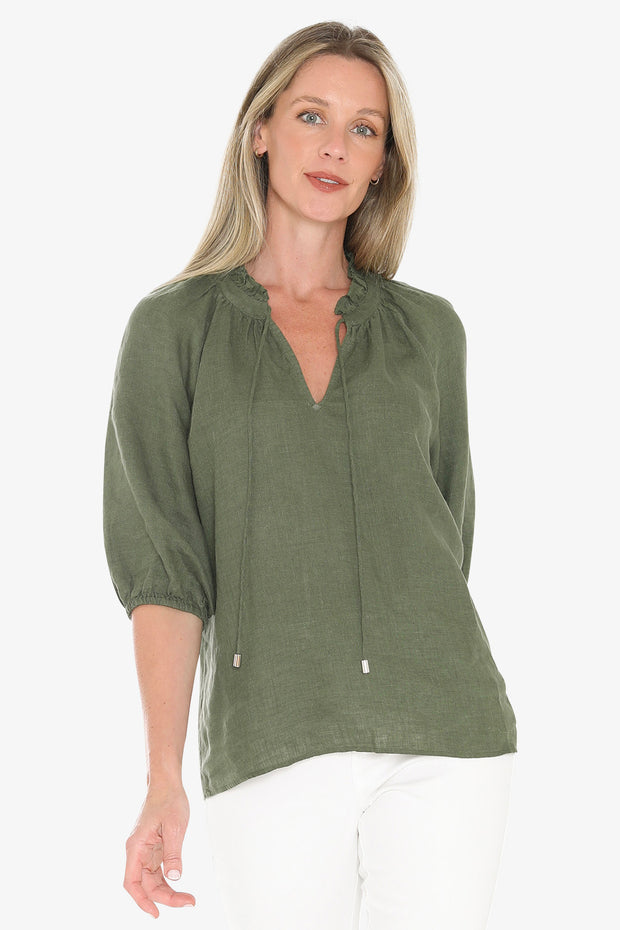 JUMP - Basil Ruffle Neck Top - 596J3085A