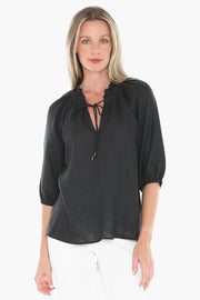 JUMP - Black Ruffle Neck Top - 596J3085A