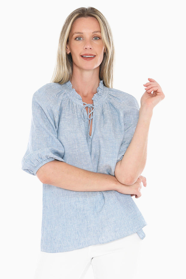 JUMP - Ocean Ruffle Neck Top - 596J3085A