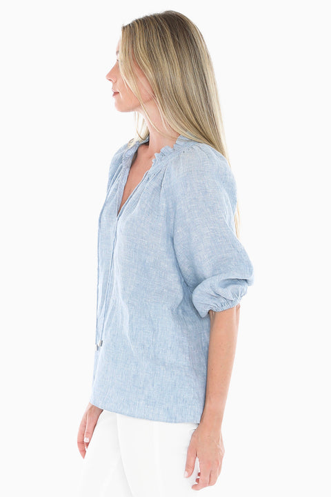 JUMP - Ocean Ruffle Neck Top - 596J3085A