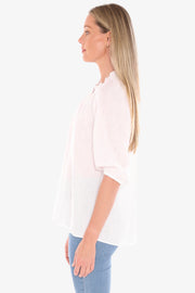 JUMP - White Ruffle Neck Top - 596J3085A