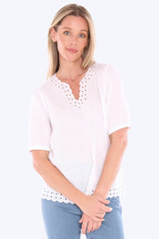 JUMP - White Eyelet Detail Top - 596J3086A