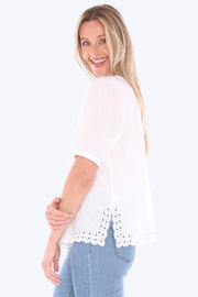 JUMP - White Eyelet Detail Top - 596J3086A