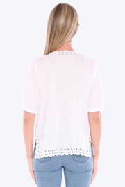 JUMP - White Eyelet Detail Top - 596J3086A