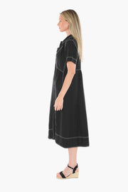 JUMP - Black Contrast Stitch Dress - 596J5100A