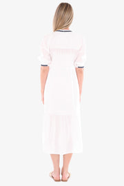 JUMP - White/Ink Flower Embroidery Dress - 596J5154A