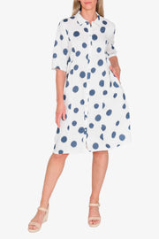 JUMP - White/Nightsky Scratch Spot Dress - 596J5188A