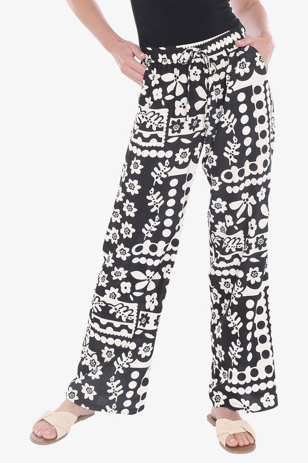 JUMP - Black/Ecru Flower Pop Pant - 596J7183A