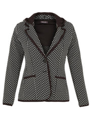 DOLCEZZA - Black & White Knit Jacket with Removeable Hood - 74175