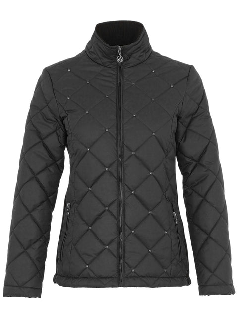 DOLCEZZA - Studded Black Quilted Woven Jacket - 74816