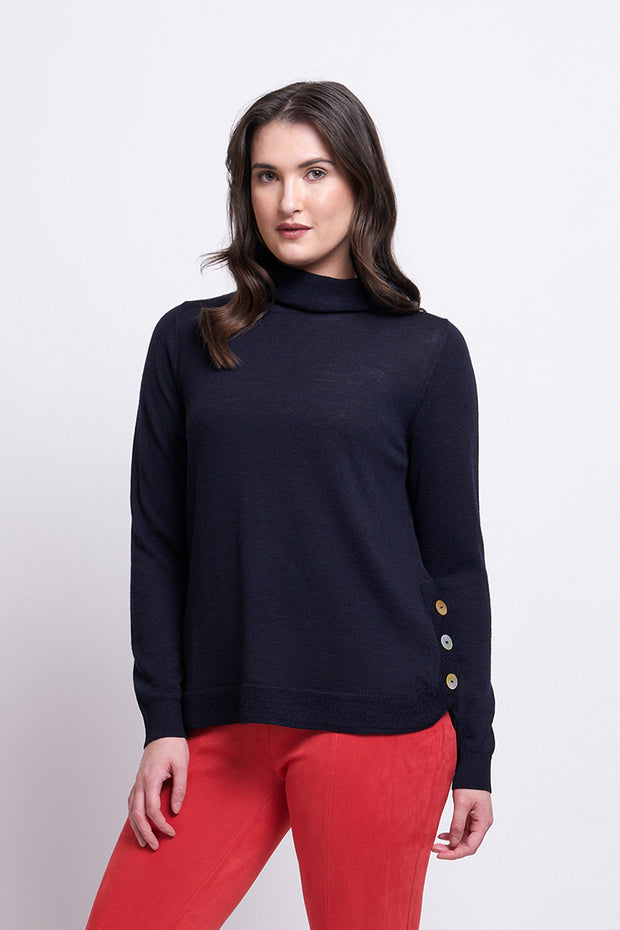 FOIL - Curve the Well Sweater in Blue Black - 7563