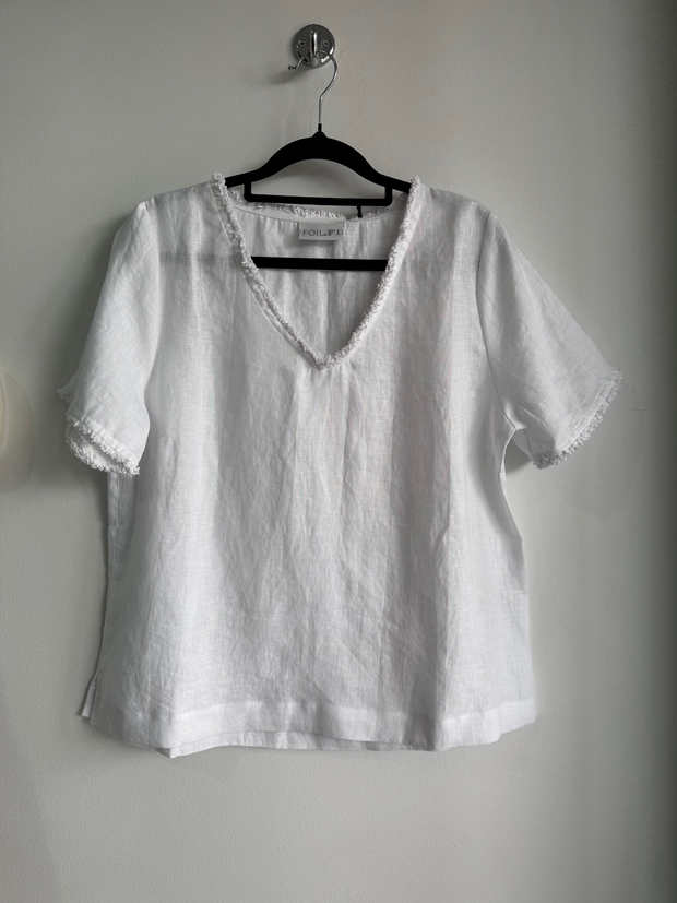 FOIL - White V Benefits Top - FO8315
