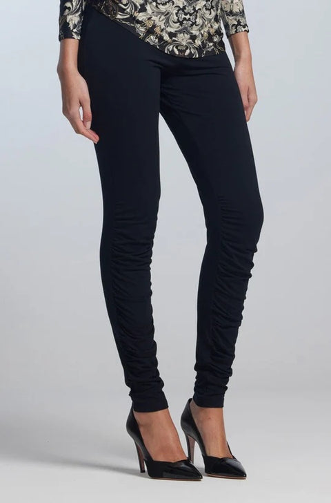 PAULA RYAN - Black Merino Rouched Legging - 8798M