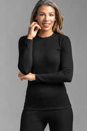 PAULA RYAN ESSENTIALS - Easy Fit Long Sleeve Crew Neck Top - Merino 9433