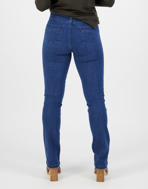 VASSALLI - Blue Denim Slim Leg Full Length Jean - 9901