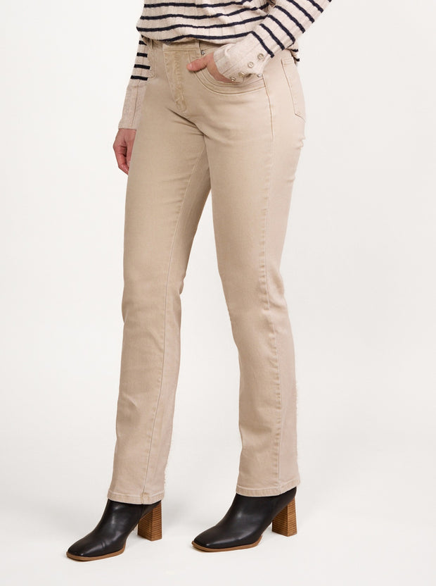 VASSALLI - Oat Denim Slim Leg Full Length Jean - 9901