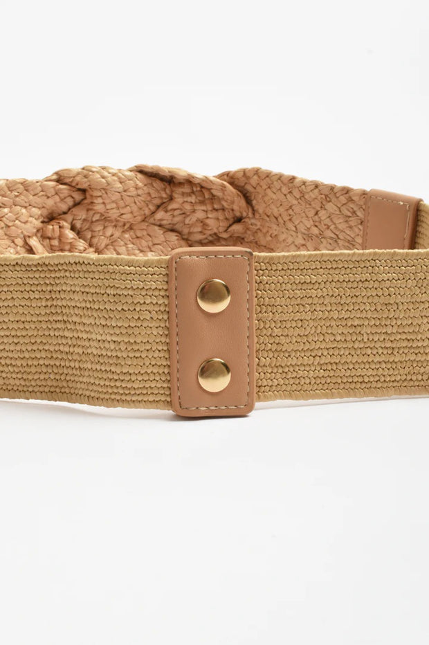 ADORNE - Natural Knot Front Weave Stretch Belt - ABD0755NATU