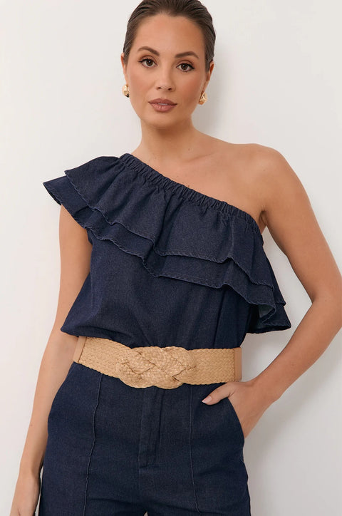 ADORNE - Natural Knot Front Weave Stretch Belt - ABD0755NATU