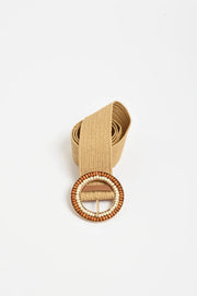 ADORNE - Camel Double Row Bead Front Stretch Belt - ABD0759CAMENATU