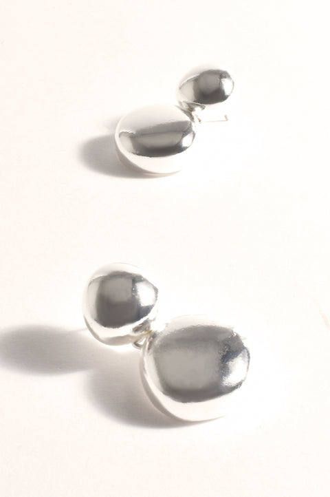 ADORNE - Silver Metal Pod Drop Earrings - AED4010SILV